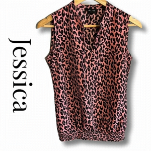 Jessica XS Pink Leopard Print Sleeveless Blouse